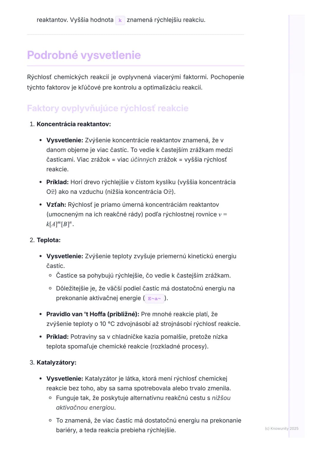 # Chemická kinetika

## Prehľad / Úvod

Chemická kinetika je oblasť chémie, ktorá sa zaoberá štúdiom rýchlosti,
akou prebiehajú chemické rea