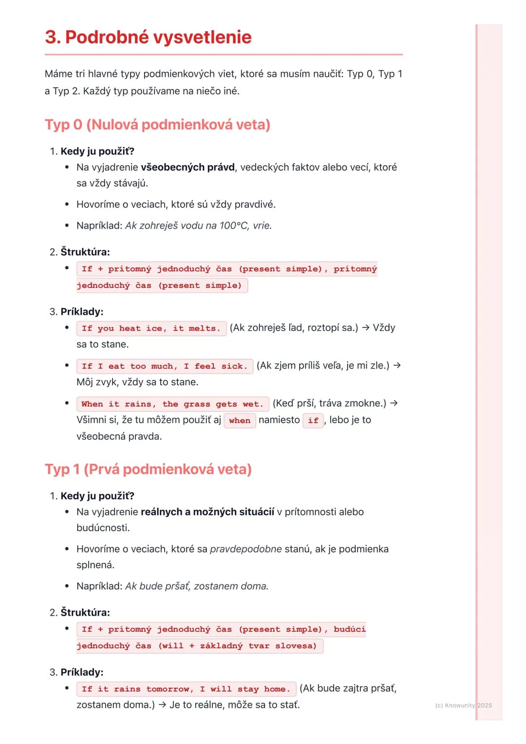 # Podmienkové vety
(Conditional Sentences)

1. Prehľad podmienkových viet

Podmienkové vety (po anglicky conditional sentences) sú super dôl
