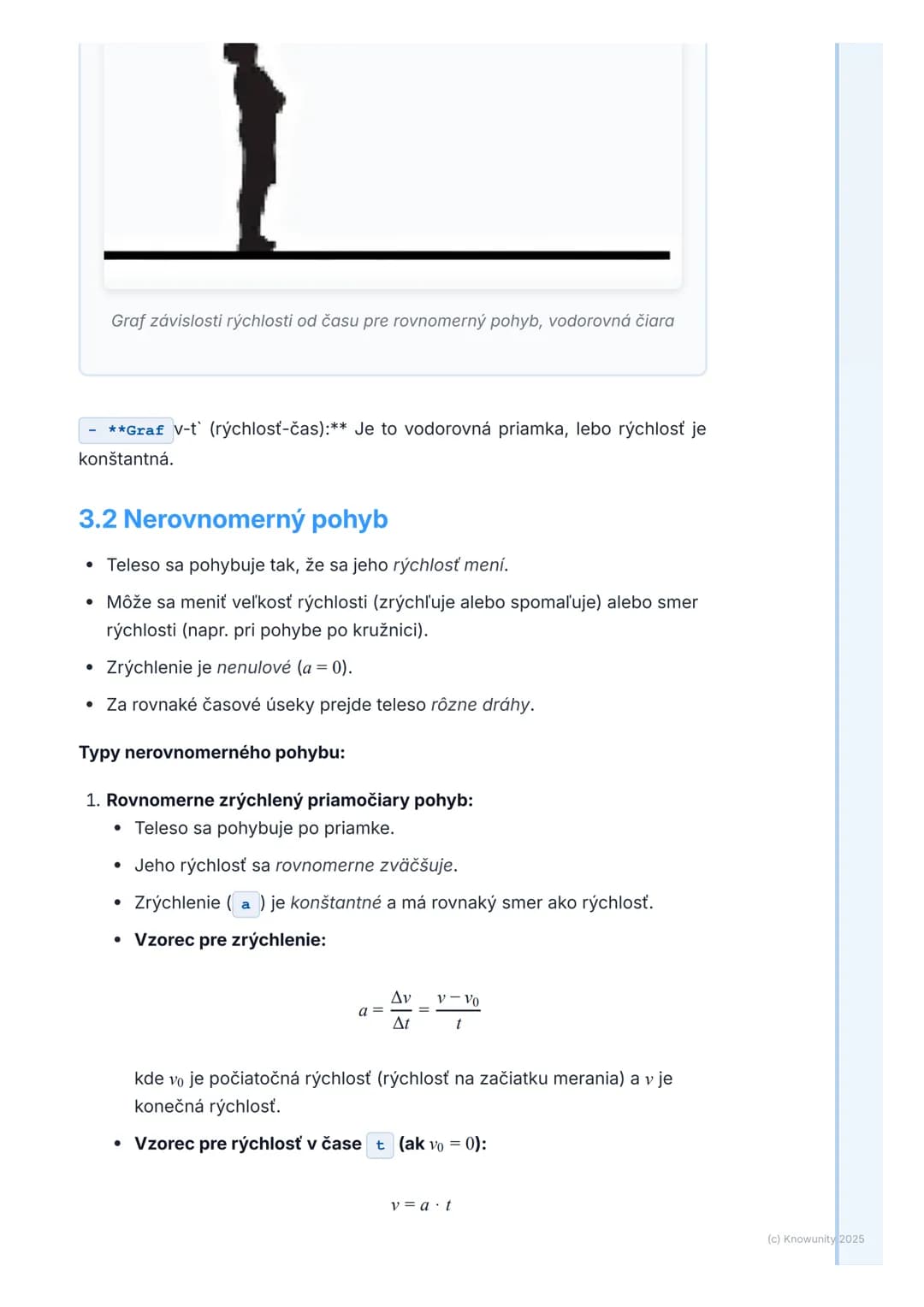 # Kinematika pohybu

## 1. Prehľad kinematiky pohybu

Kinematika pohybu je časť fyziky, ktorá sa zaoberá popisom pohybu telies.
To znamená, 