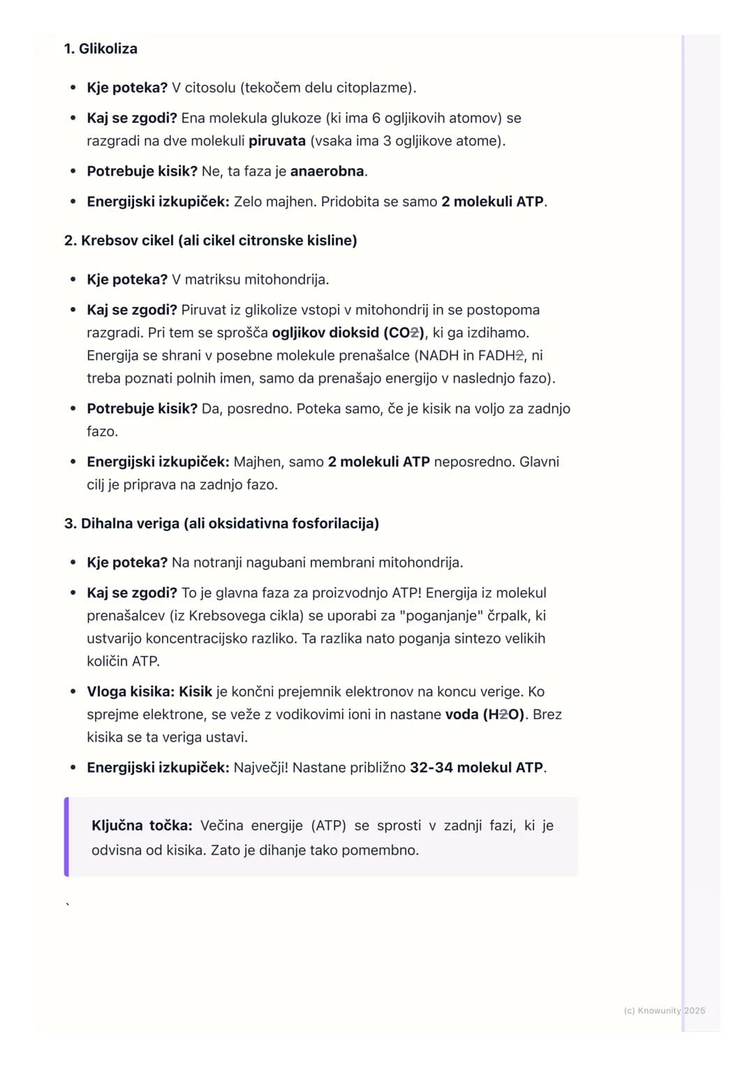# Celično dihanje

Uvod v celično dihanje

Celično dihanje je proces, pri katerem celice razgrajujejo organske snovi
(predvsem glukozo) in s