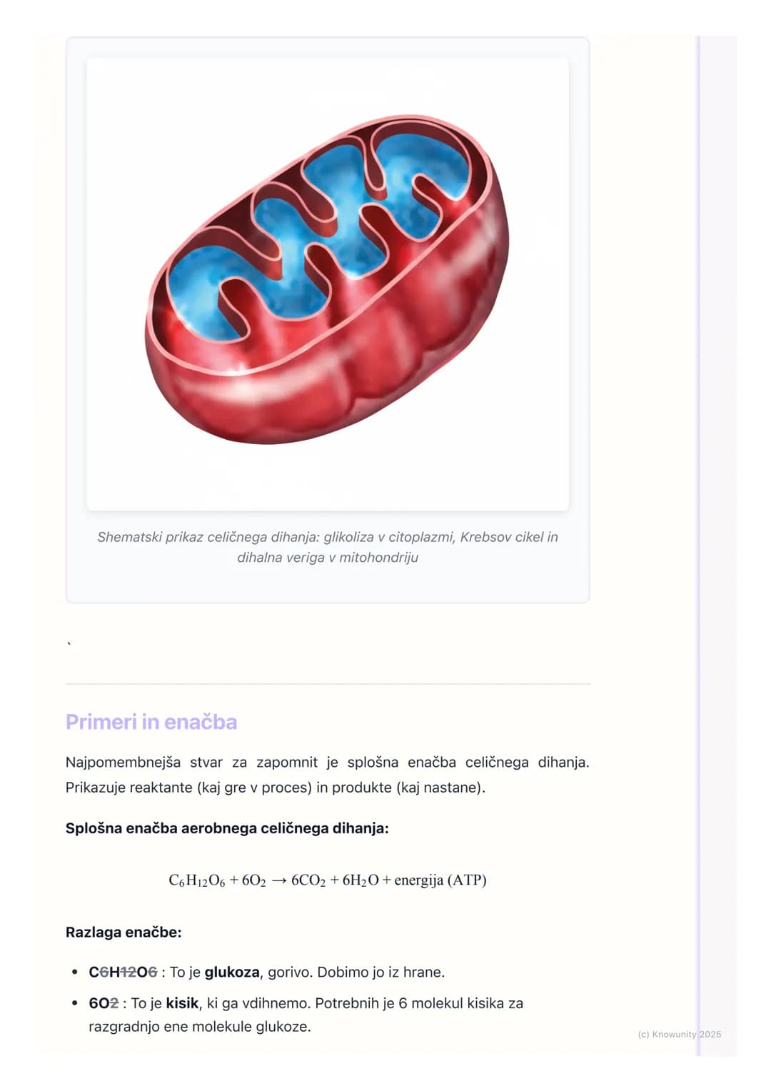 # Celično dihanje

Uvod v celično dihanje

Celično dihanje je proces, pri katerem celice razgrajujejo organske snovi
(predvsem glukozo) in s