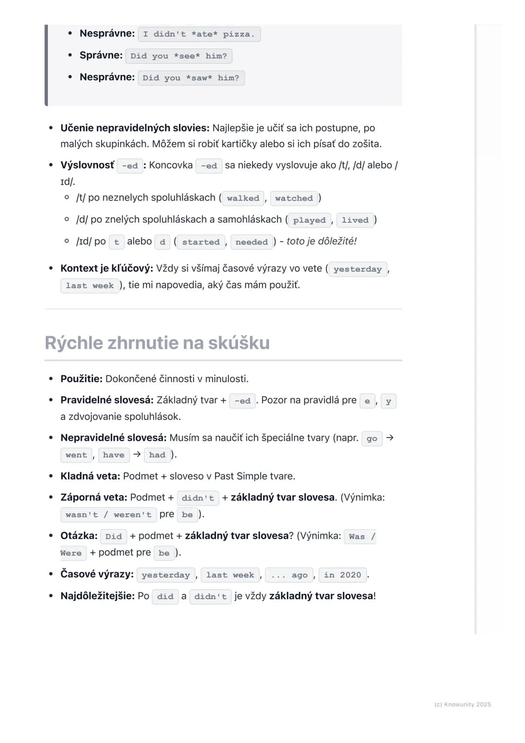 # Gramatika: Minulý jednoduchý
# čas (Past Simple)

Úvod do minulého jednoduchého času

Minulý jednoduchý čas (Past Simple) používame, keď h