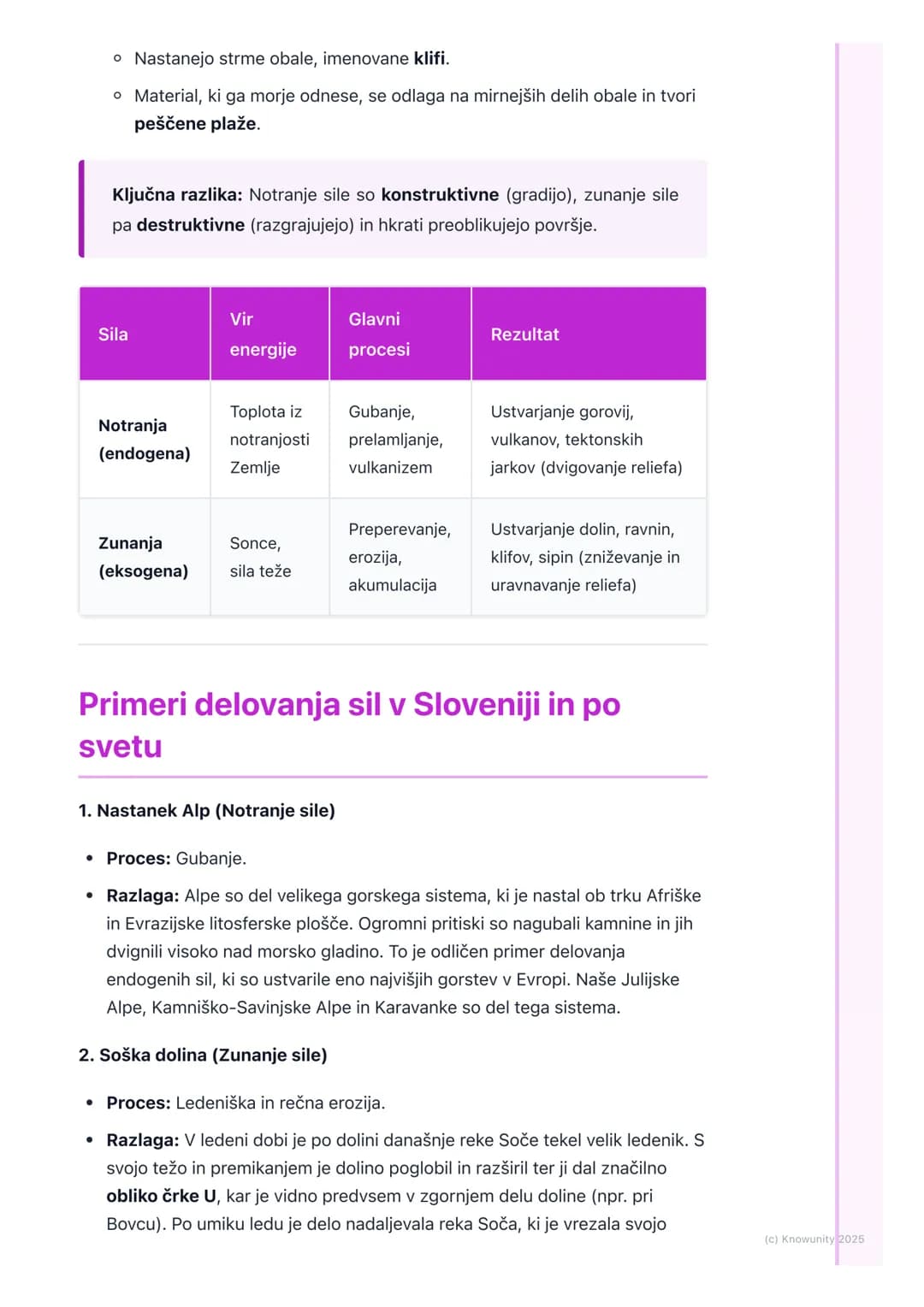 # Oblikovanje površja

Splošno o oblikovanju površja

Zemeljsko površje se nenehno spreminja. Ni statično. Na videz trdna tla pod
našimi nog