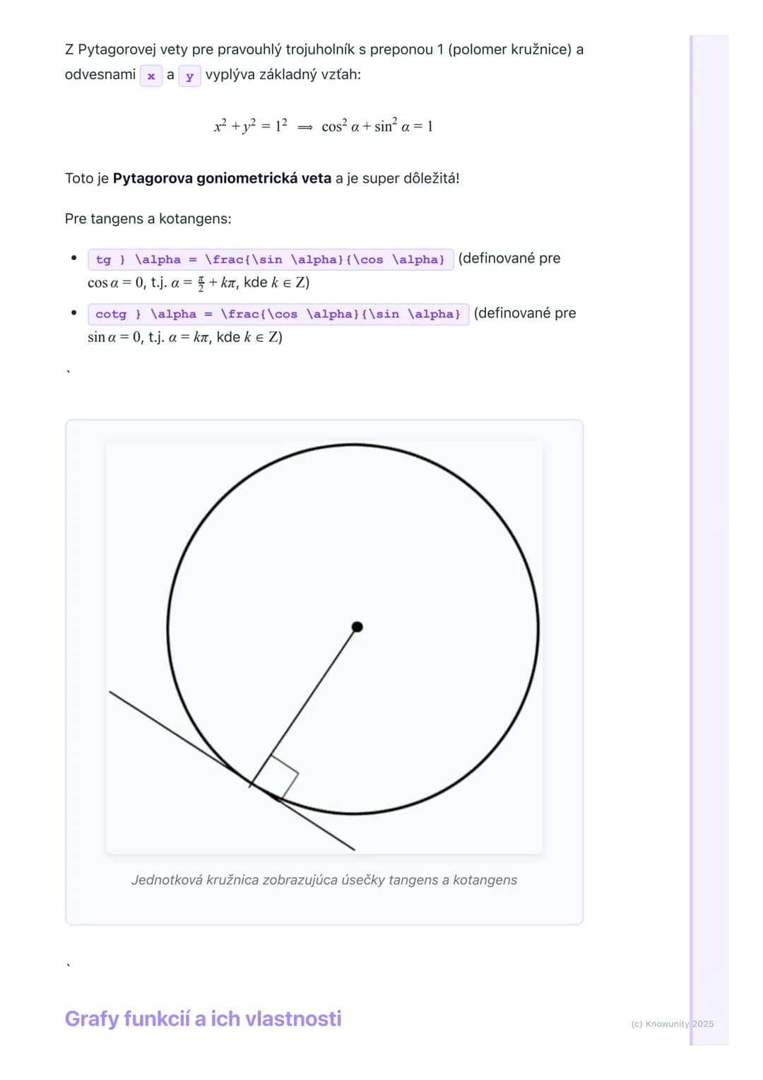 # Goniometrické funkcie

1. Prehľad a úvod

Goniometrické funkcie sú super dôležitá časť matematiky, ktorá sa zaoberá
vzťahmi medzi uhlami a