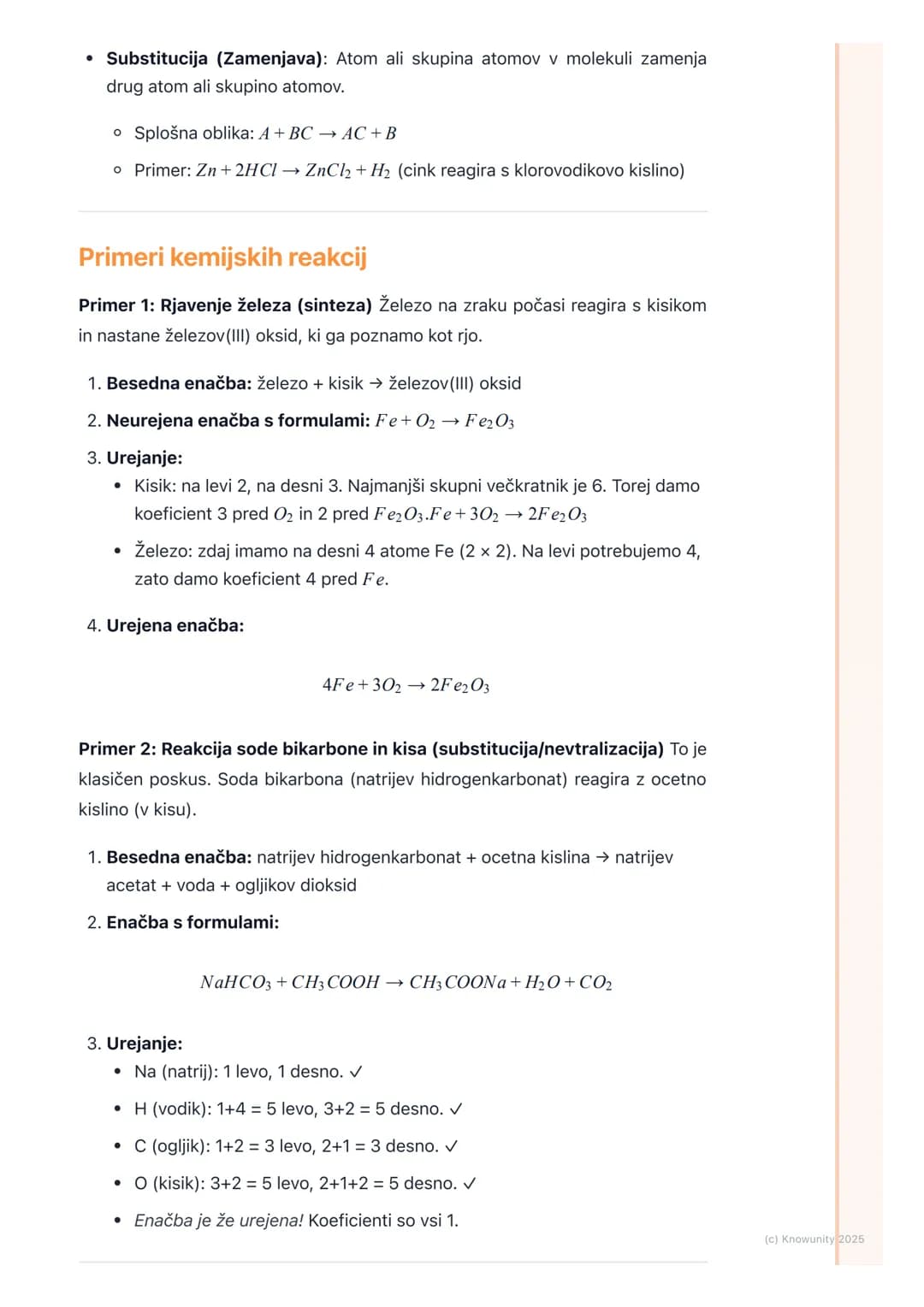 # Kemijske reakcije
Kaj so kemijske reakcije
Kemijska reakcija je proces, pri katerem se snovi spreminjajo in nastanejo nove
snovi z druga