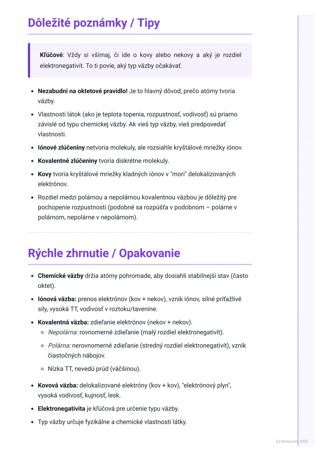 # Chemická väzba a molekuly
Prehľad / Úvod
Dnes si zopakujeme a prehĺbime vedomosti o chemických väzbách a
molekulách. Je to fakt dôležitá